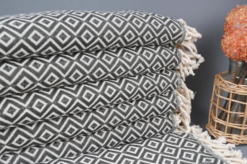 Custom Beach Towel Personalized Turkish Cotton, Dark Green, 40x71 Inches