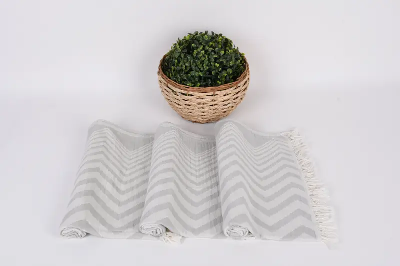 Bridal Shower Gift, Summer Towel, Monogram Hand Towel, Bathroom Towels, Gift For Bride, Personalized Dish Towel, 40x24 Cotton Zigzag Design Towel - 8