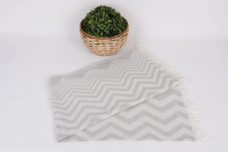 Bridal Shower Gift, Summer Towel, Monogram Hand Towel, Bathroom Towels, Gift For Bride, Personalized Dish Towel, 40x24 Cotton Zigzag Design Towel - 4