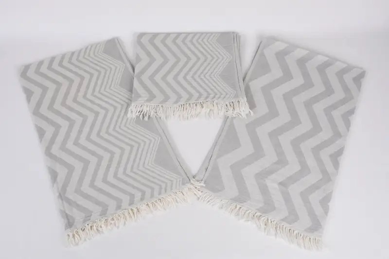 Bridal Shower Gift, Summer Towel, Monogram Hand Towel, Bathroom Towels, Gift For Bride, Personalized Dish Towel, 40x24 Cotton Zigzag Design Towel - 6