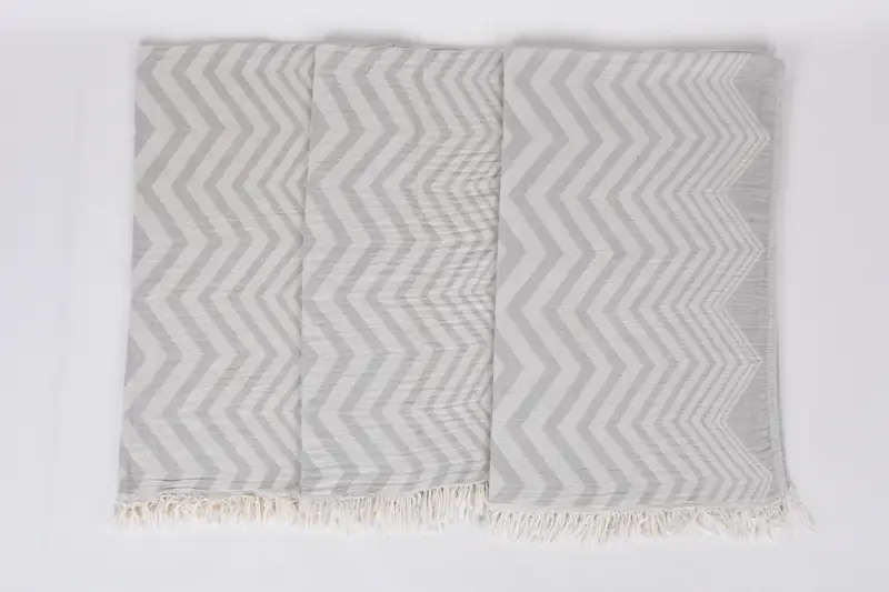 Bridal Shower Gift, Summer Towel, Monogram Hand Towel, Bathroom Towels, Gift For Bride, Personalized Dish Towel, 40x24 Cotton Zigzag Design Towel - 7