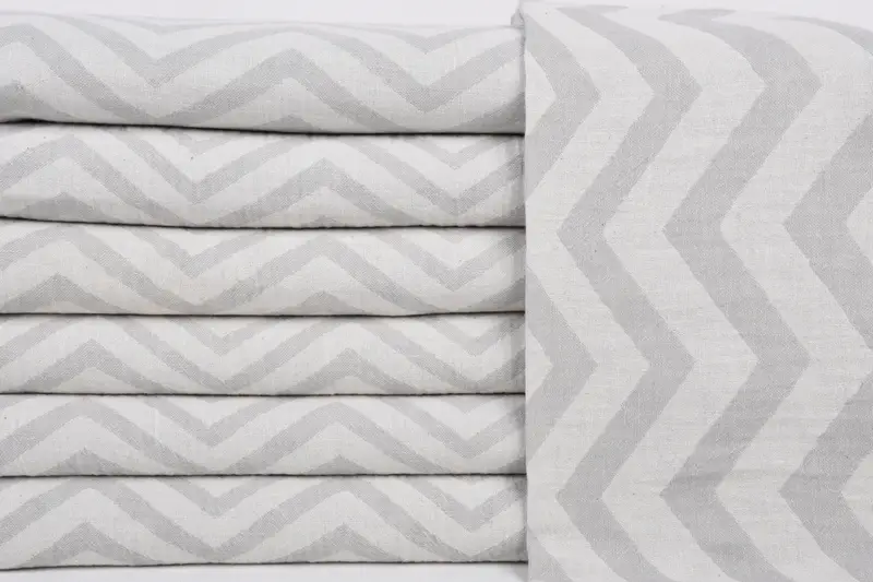 Bridal Shower Gift, Summer Towel, Monogram Hand Towel, Bathroom Towels, Gift For Bride, Personalized Dish Towel, 40x24 Cotton Zigzag Design Towel - 1