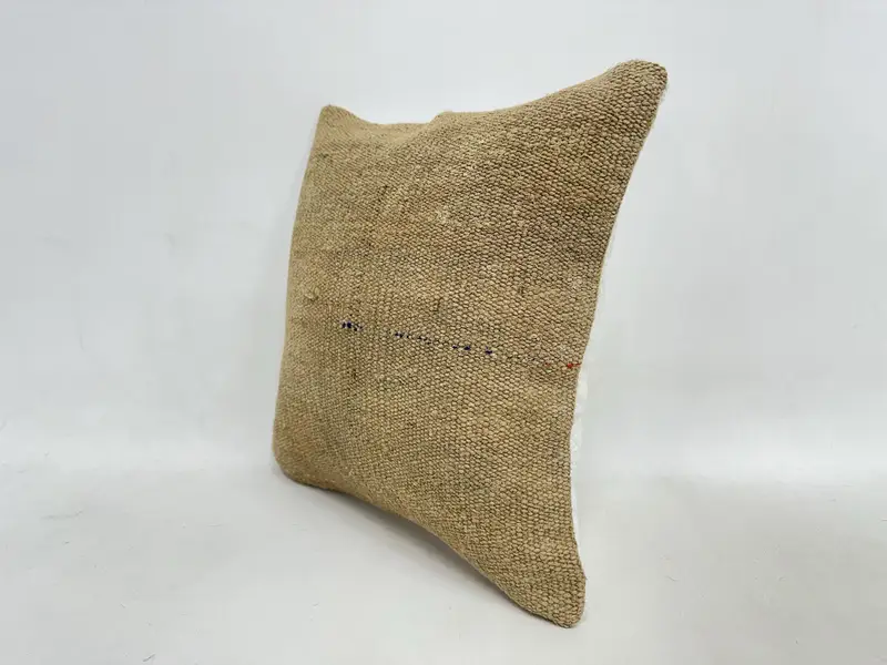 Turkish Rugs Cushion Cover, 16x16 Beige Pillow Sham, Home Decor Pillow, Kilim Pillow Cover, Vintage Throw Cushion, Pillow, Kilim Pillow - 4