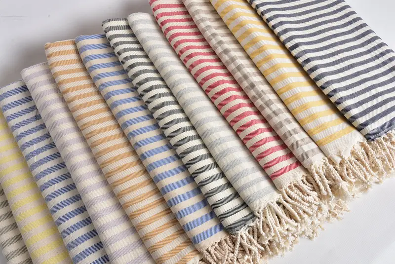Quick-Dry Beach Towel, Gift Boxes Towel, 70x40 Cotton Striped Towel, Best Beach Towel, Turkish Towel Beach Towel, Decorative Towel, Sand-free towel - 6