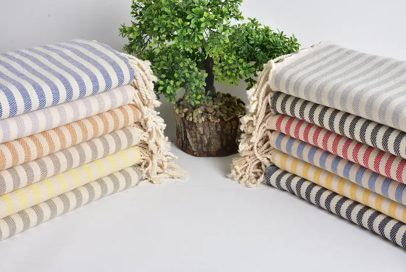 Quick-Dry Beach Towel, Gift Boxes Towel, 70x40 Cotton Striped Towel, Best Beach Towel, Turkish Towel Beach Towel, Decorative Towel, Sand-free towel - 3