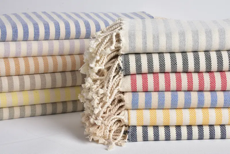 Quick-Dry Beach Towel, Gift Boxes Towel, 70x40 Cotton Striped Towel, Best Beach Towel, Turkish Towel Beach Towel, Decorative Towel, Sand-free towel - 1