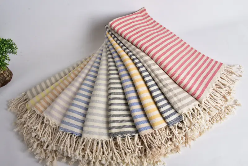 Quick-Dry Beach Towel, Gift Boxes Towel, 70x40 Cotton Striped Towel, Best Beach Towel, Turkish Towel Beach Towel, Decorative Towel, Sand-free towel - 4