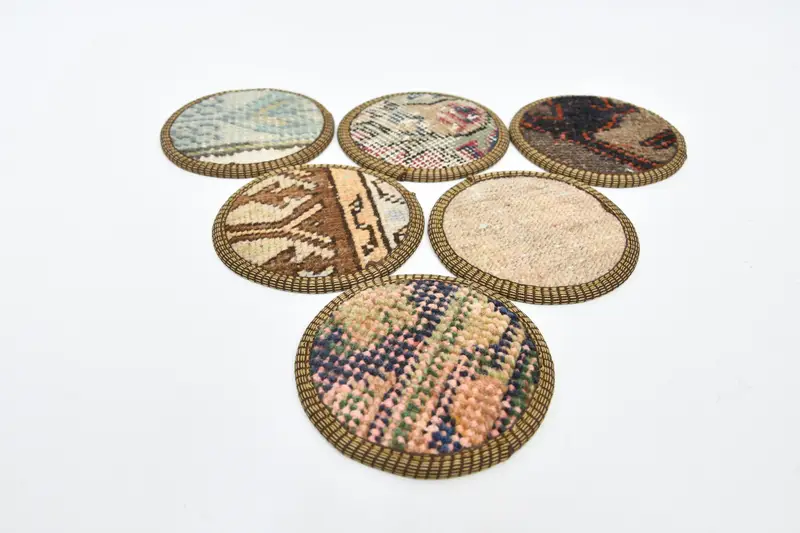 Bohem Yuvarlak Bardak Altlıkları, Kahverengi ve Bronz Bardak Altlıkları