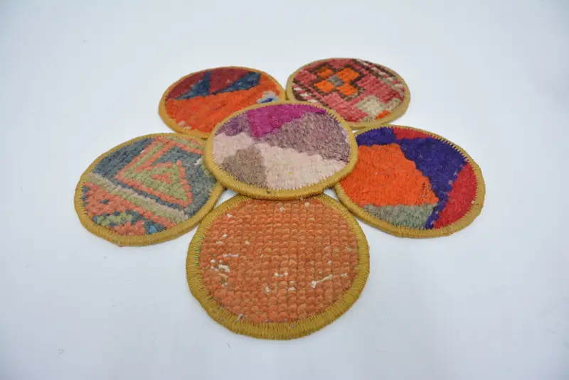 Böhmischer runder Untersetzer, brauner und bronzefarbener Getränkeuntersetzer