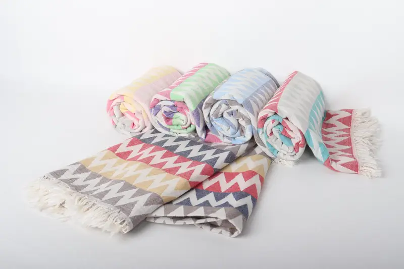 Custom Towel, 70x40 Cotton Zigzag Design Towel, Bachelorette Party Gifts, Scarf Towel, Personalized Beach Towel, Gym Towel, Anniversary Gift For Her - 4