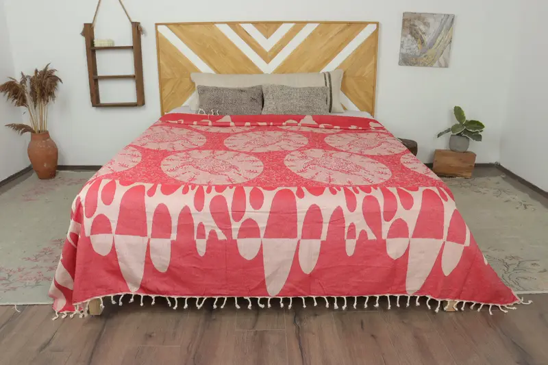 100x80コットンカメのデザインタオル、トルコのスローブランケット、織り投げ毛布、独身パーティーの好意、モノグラムブランケット、バチェロレットギフト - 1