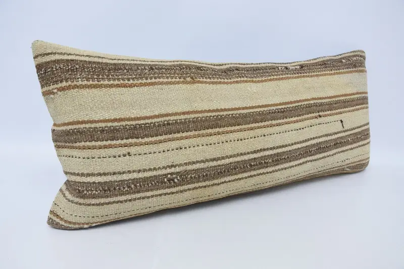 Home Decor Pillow, Turkish Pillow, Ikat Pillow Case, Cotton Pillow Sham, Turkish Kilim Pillow, 16x36 Beige Pillow Cover, Bench Pillow, Cushion - 3