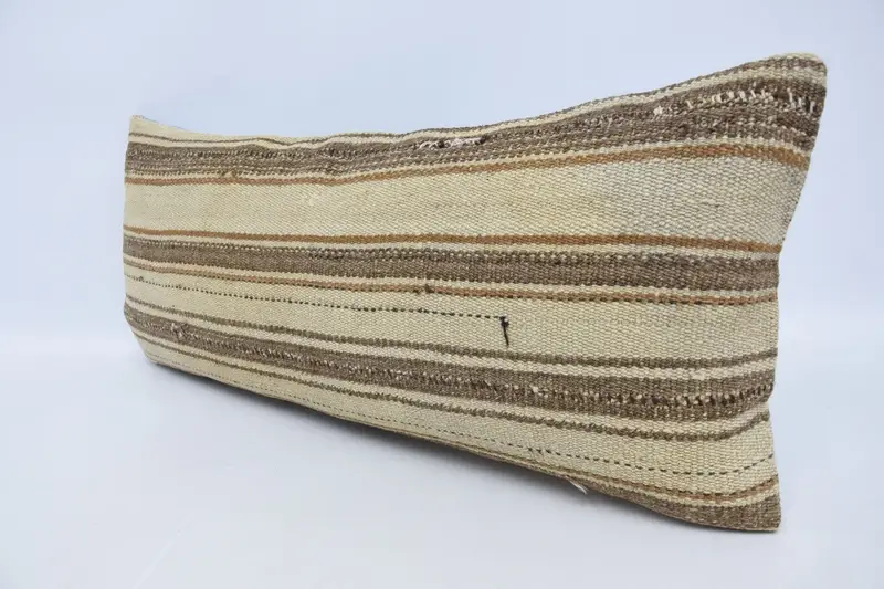 Home Decor Pillow, Turkish Pillow, Ikat Pillow Case, Cotton Pillow Sham, Turkish Kilim Pillow, 16x36 Beige Pillow Cover, Bench Pillow, Cushion - 4
