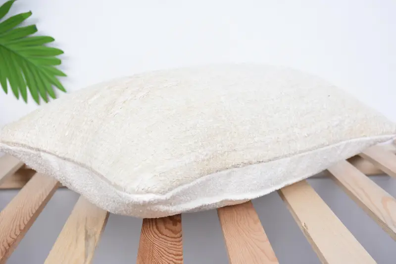 Natural Pillow Sham, Kilim Pillow Cover, Cushion, 12x20 White Pillow, Vintage Kilim Throw Pillow, Boho Throw Pillow, Handmade Kilim Cushion - 6