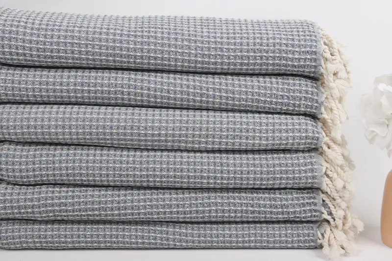 Organic towel, Personalized Beach Towel, First Wedding Anniversary Gift, House Warming Gift, Lightweight Turkish towel, 68x36 Cotton Waffle Towel - 3