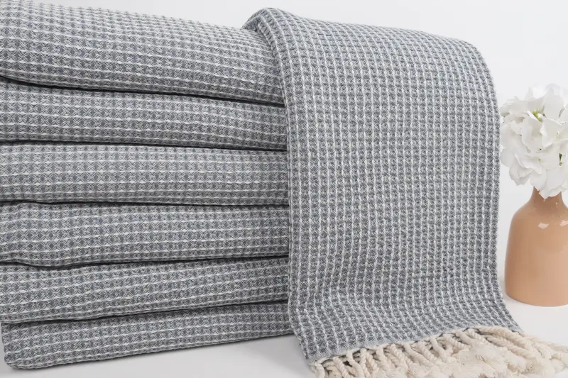 Organic towel, Personalized Beach Towel, First Wedding Anniversary Gift, House Warming Gift, Lightweight Turkish towel, 68x36 Cotton Waffle Towel - 2