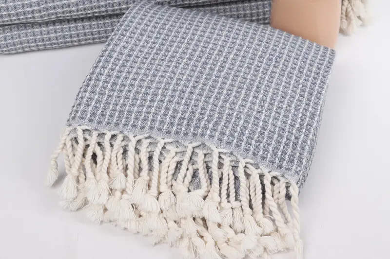 Organic towel, Personalized Beach Towel, First Wedding Anniversary Gift, House Warming Gift, Lightweight Turkish towel, 68x36 Cotton Waffle Towel - 5