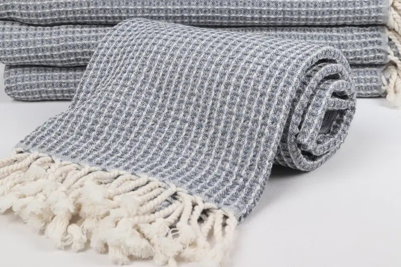 Organic towel, Personalized Beach Towel, First Wedding Anniversary Gift, House Warming Gift, Lightweight Turkish towel, 68x36 Cotton Waffle Towel - 4