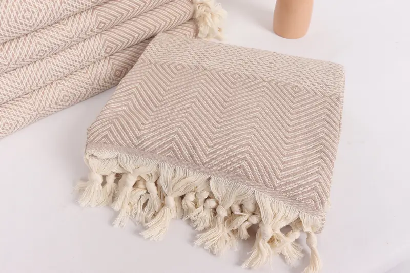 92x80 Cotton Diamond Towel, Oversized Beach Towel, Handmade Gift, Throw Blanket, Boho Throw Blankets, Turkish Blanket, Turkish Throw Blanket - 5