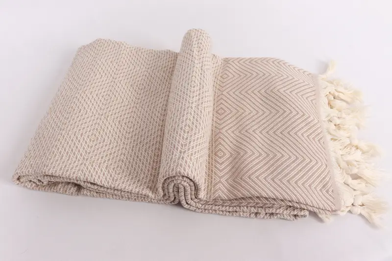92x80 Cotton Diamond Towel, Oversized Beach Towel, Handmade Gift, Throw Blanket, Boho Throw Blankets, Turkish Blanket, Turkish Throw Blanket - 6