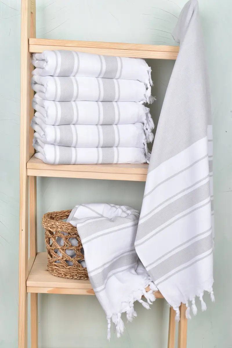 Personalized Gift For Her, 68x36 Cotton Striped Terry Towel, Sand-free towel, Spa Towel, Personalized Turkish Towel, Organic towel, Bachelor Towel - 3