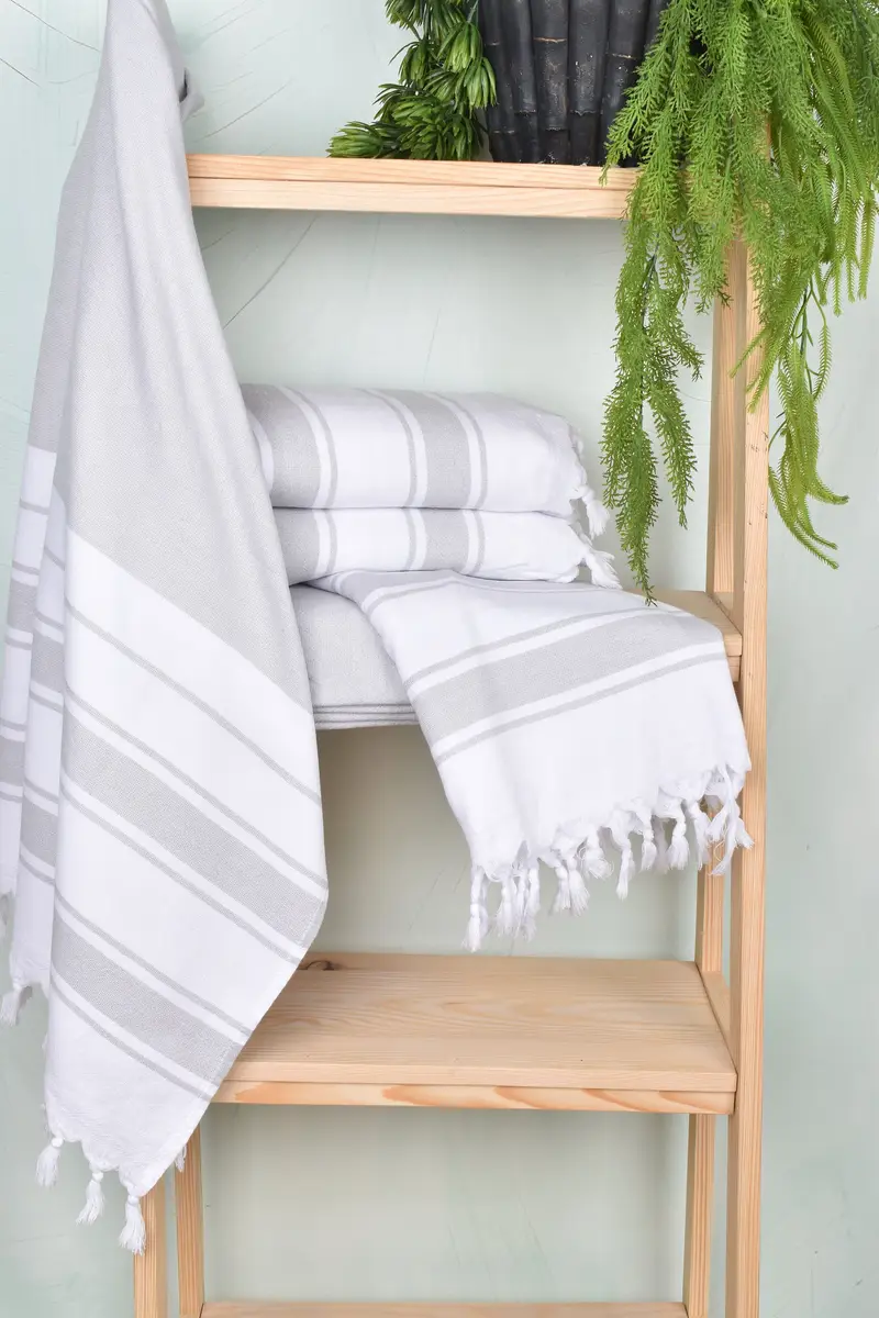 Personalized Gift For Her, 68x36 Cotton Striped Terry Towel, Sand-free towel, Spa Towel, Personalized Turkish Towel, Organic towel, Bachelor Towel - 6