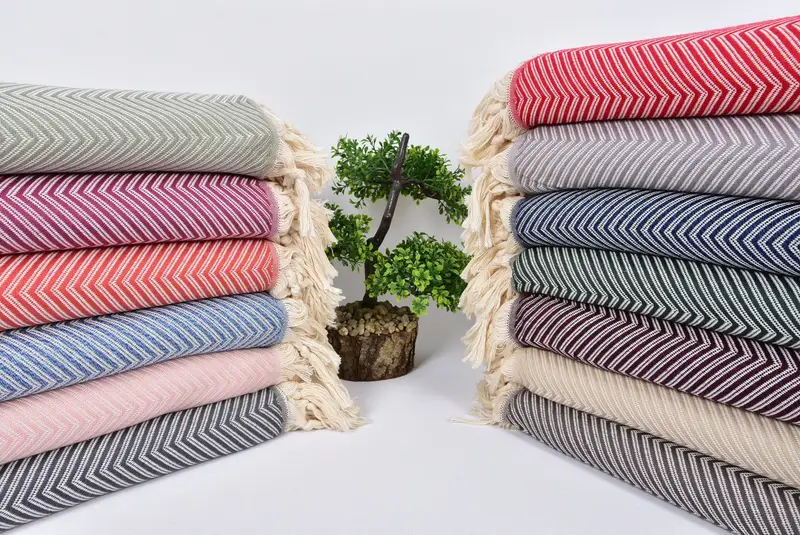 Turkish Beach Blanket, Wedding Favors, Organic Beach Blanket, 92x80 Cotton Striped Towel, Custom Blanket, Throw Blanket Couch, Handmade Gift - 3