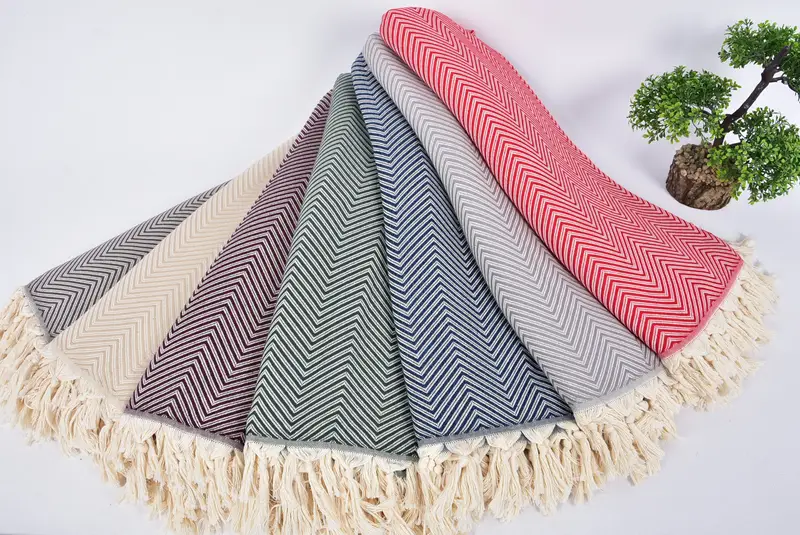 Turkish Beach Blanket, Wedding Favors, Organic Beach Blanket, 92x80 Cotton Striped Towel, Custom Blanket, Throw Blanket Couch, Handmade Gift - 6