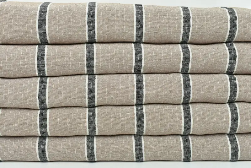 96x84 Cotton Striped Towel, Decorative Blanket, Shower Curtain, Boyfriend Christmas Gift, Best Wedding Gift, Monogram Blanket, Woven Throw Blanket - 2