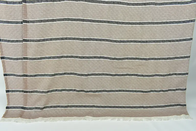 96x84 Cotton Striped Towel, Decorative Blanket, Shower Curtain, Boyfriend Christmas Gift, Best Wedding Gift, Monogram Blanket, Woven Throw Blanket - 7