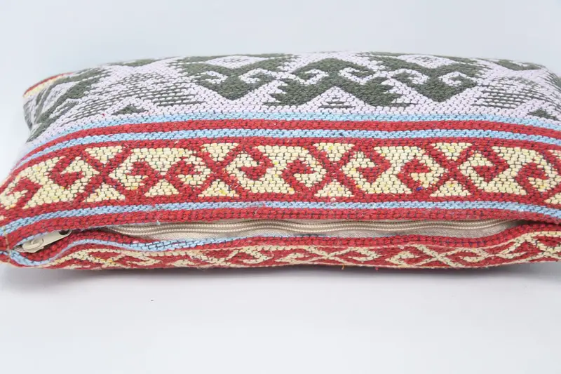 Boho Pillow, Kilim Pillow Cover, 8x16 Purple Pillow Cover, Decorative Bolster Pillow, Sustainable Pillow Cover, Turkish Kilim Pillow, Pillow Cover - 5
