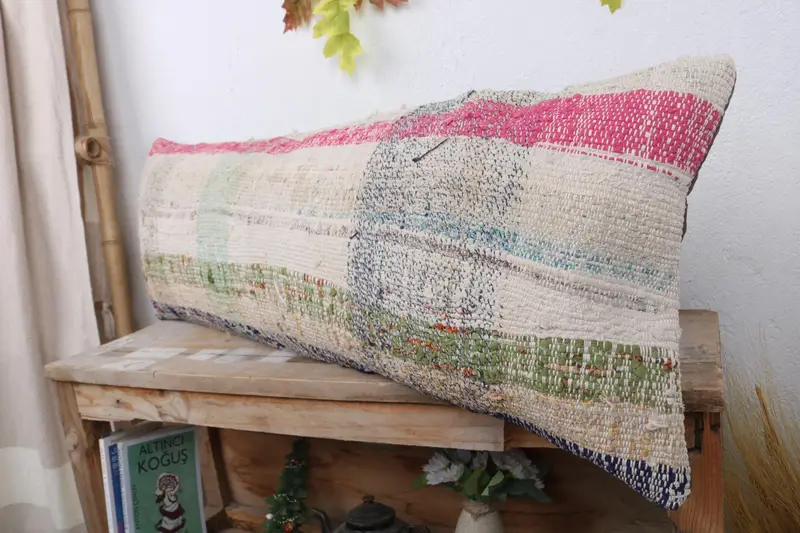 Pillow for Sofa, 12x36 Beige Pillow Sham, Vintage Kilim Throw Pillow, Pillow Cover, Kilim Pillow Cover, Handwoven Pillow Cover Pillow - 4