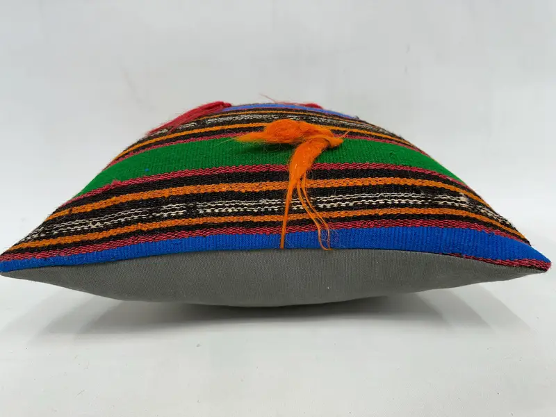 Colorful Pillow Cover, Christmas Cushion, Cushion, 18x18 Green Pillow, Vintage Kilim Pillow, Turkish Pillow, Vintage Pillow - 5