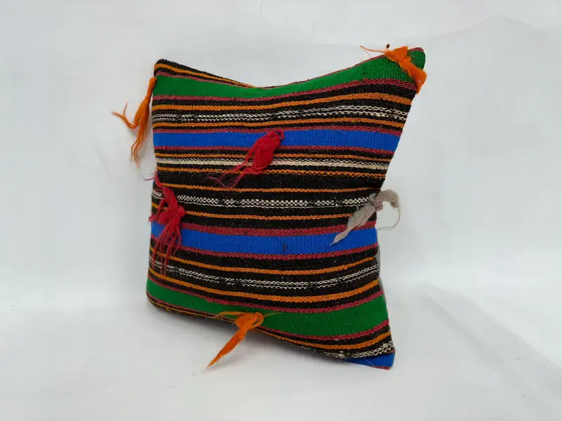 Colorful Pillow Cover, Christmas Cushion, Cushion, 18x18 Green Pillow, Vintage Kilim Pillow, Turkish Pillow, Vintage Pillow - 4