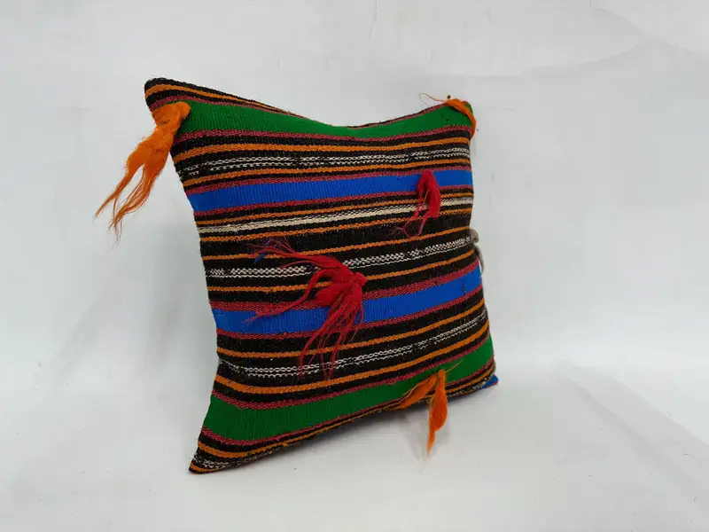 Colorful Pillow Cover, Christmas Cushion, Cushion, 18x18 Green Pillow, Vintage Kilim Pillow, Turkish Pillow, Vintage Pillow - 3