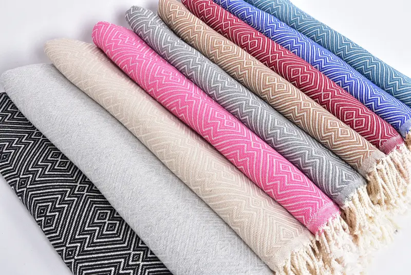 Turkish Towel Monogram, 76x40 Cotton Diamond Towel, Beach Towel Gift, Bride Gift, Wedding Favors, Lightweight Turkish towel, Luxury Beach Towel - 6