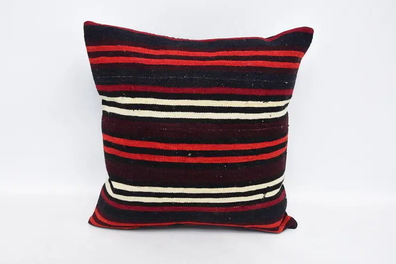 Brown Vintage Gift Pillow Case, 60x60 cm Striped Cushion Case - 1