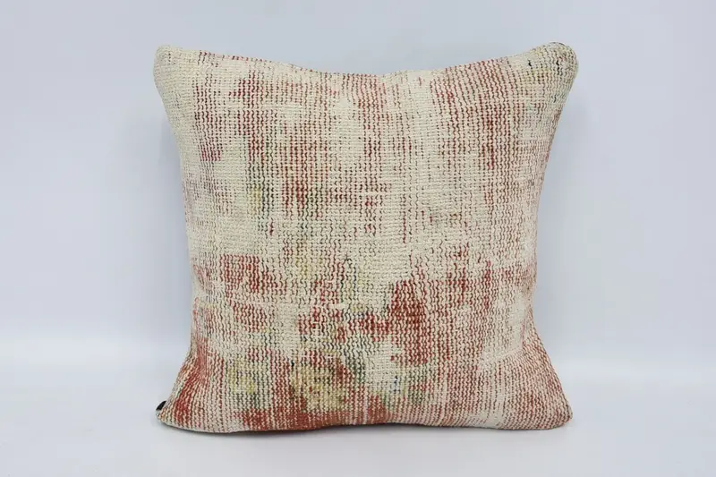 Sofa Pillow, 16x16 White Pillow, Ethnical Kilim Rug Pillow, Pillow, Bed Pillow Cover, Antique Pillows, Vintage Pillow, Outdoor Patio Cushion - 1