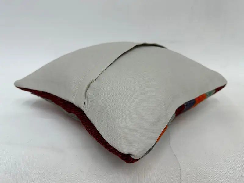 Boho Pillow Sham Cover, 12x12 Red Pillow Sham, Handmade Pillow Sham, Ethnical Kilim Rug Pillow, Antique Pillows, Pillow Case - 7