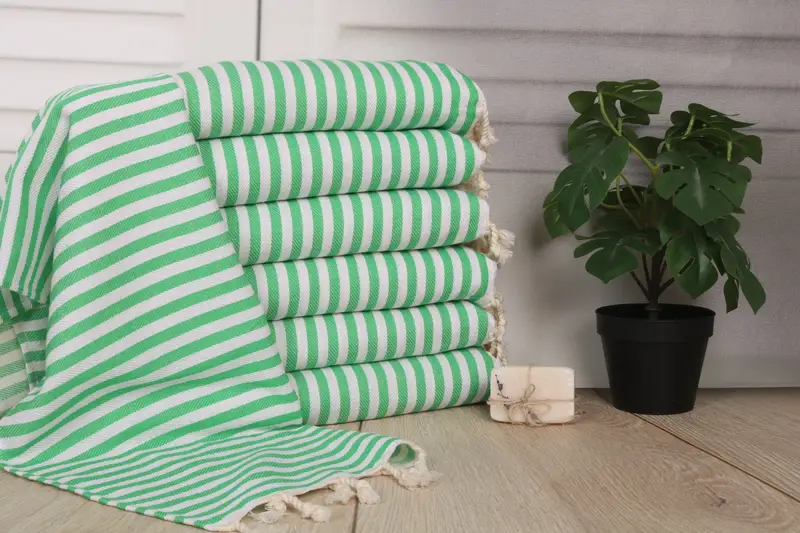 Personalized Gift, Beach Theme Wedding Gift, Handmade Gift, Bathroom Towels, Custom Gift, Summer Towel, 40x18 Cotton Striped Towel, Bridesmaid Gifts - 1