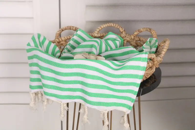 Personalized Gift, Beach Theme Wedding Gift, Handmade Gift, Bathroom Towels, Custom Gift, Summer Towel, 40x18 Cotton Striped Towel, Bridesmaid Gifts - 2