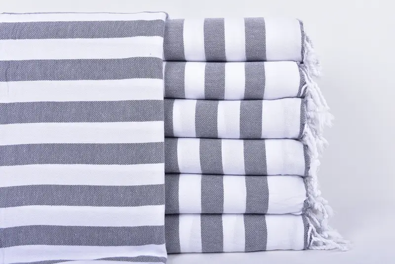 Thin towel, Gift For Her, Valentines Day Gift For Him, Beach Theme Bachelorette Party Gifts, 68x36 Cotton Striped Towel, Absorbent Turkish towel - 1