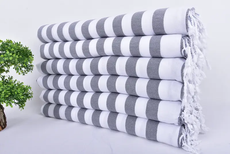 Thin towel, Gift For Her, Valentines Day Gift For Him, Beach Theme Bachelorette Party Gifts, 68x36 Cotton Striped Towel, Absorbent Turkish towel - 3