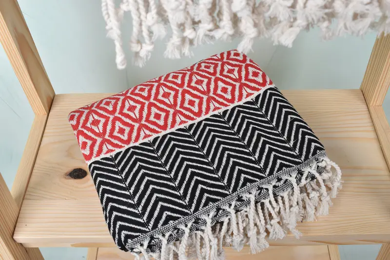 Bridesmaid Gifts, Turkish towel, Peshtemal, Sand-resistant Turkish towel for travel, Beach Towel Bulk, Wedding Gift, 70x40 Cotton Chevron Towel - 5