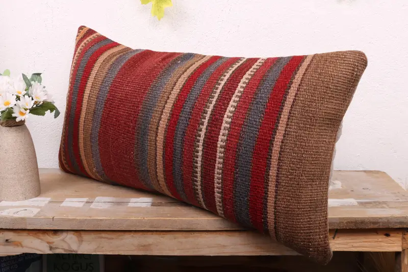 12x24 Red Cushion Case, Traditional Pillow Sham, Gift Pillow, Rustic Pillow Cover, Boho Pillow, Pillow, Boho Pillow Sham Cover, Customized Cushion - 4