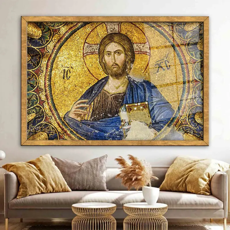 Elegant Printed Glass: Jesus Christ Mosaic Design for Modern Homes