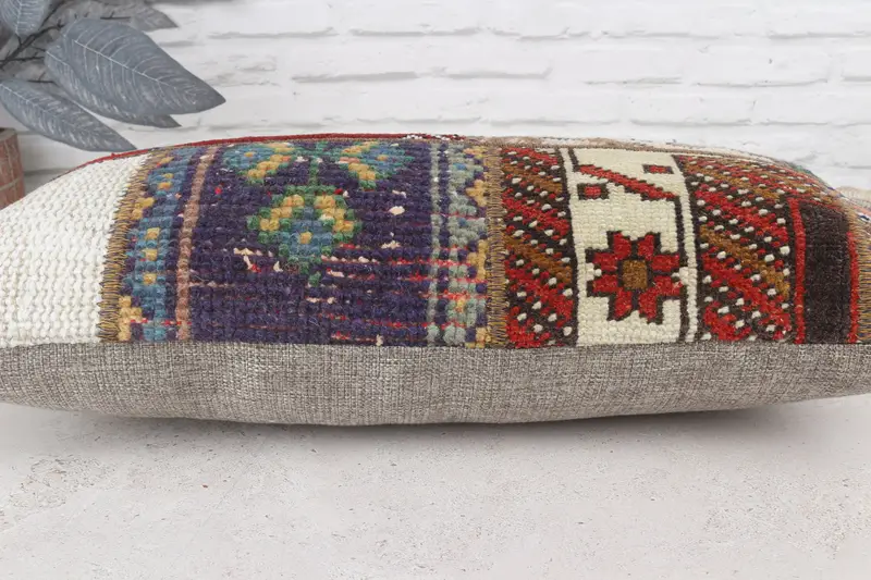 Vintage Pillow, Turkish Pillow, 12x24 Red Pillow Sham, Pillow for Couch, Vintage Kilim Throw Pillow, Cushion Case, Traditional Pillow Cover - 6