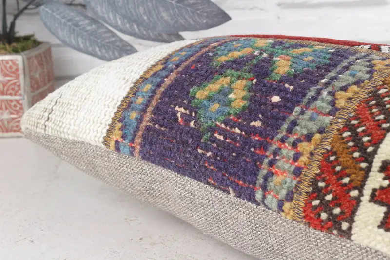 Vintage Pillow, Turkish Pillow, 12x24 Red Pillow Sham, Pillow for Couch, Vintage Kilim Throw Pillow, Cushion Case, Traditional Pillow Cover - 8