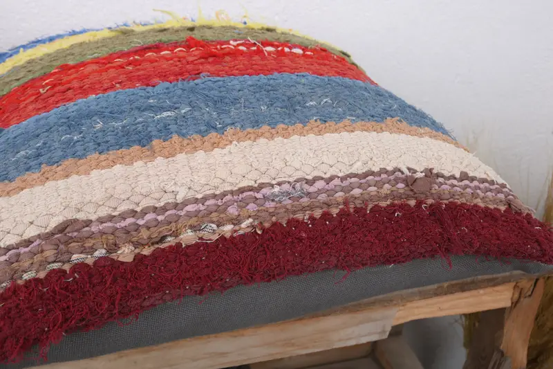 Boho Pillow Sham Cover, 16x16 Red Cushion, Vintage Kilim Throw Pillow, Pillow Cover, Farmhouse Cushion Case, Antique Pillows, Kilim Rug Pillow Cover - 6