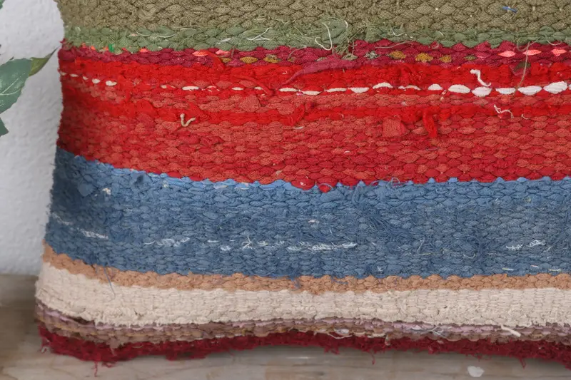 Boho Pillow Sham Cover, 16x16 Red Cushion, Vintage Kilim Throw Pillow, Pillow Cover, Farmhouse Cushion Case, Antique Pillows, Kilim Rug Pillow Cover - 3